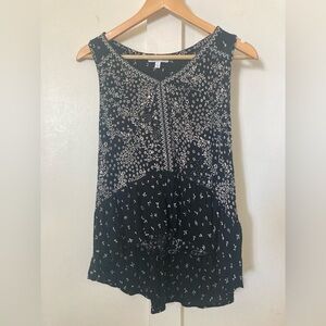 PATRONS of Peace boho high low swing tank top small